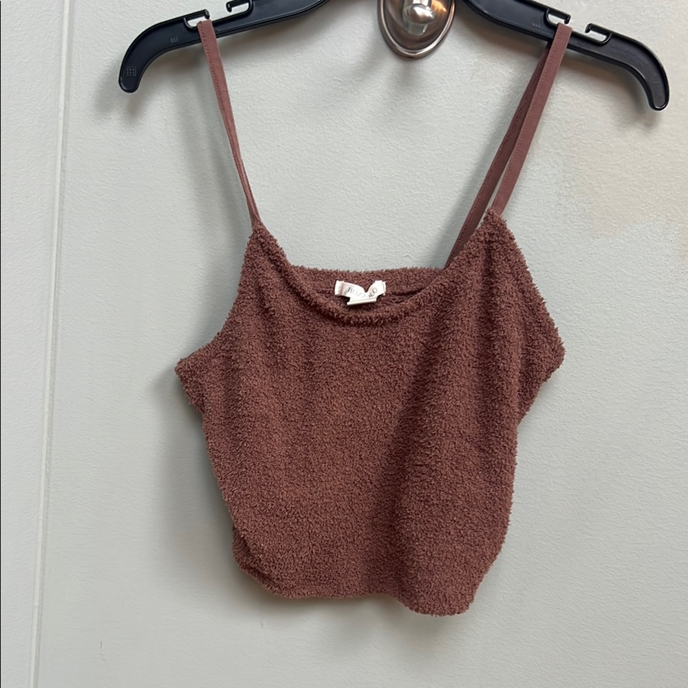 Bozzolo Brown Sleeveless Crop Camisole